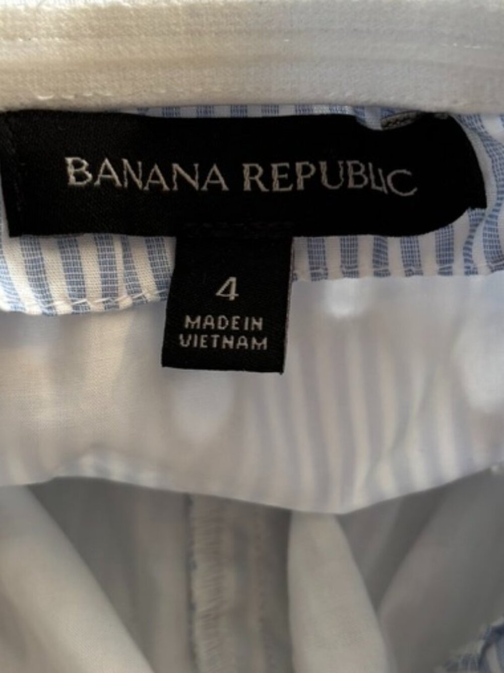 Banana Republic Blue & White Striped Eyelet Belted Sleeveless Midi Dress Size 4 - Picture 3 of 7